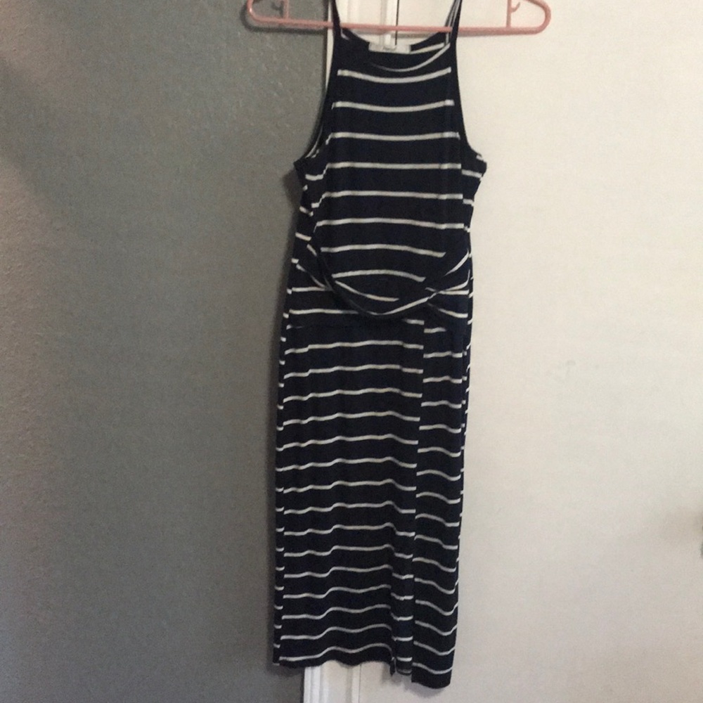 Navy Blue mid knee maxi dress